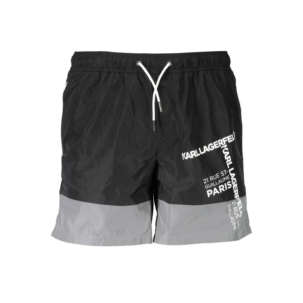 Karl Lagerfeld Black Polyester Swimwear - M - Swim Boxers