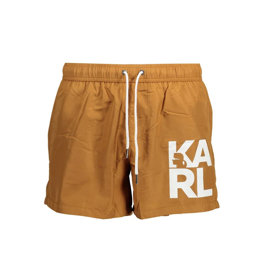 Karl Lagerfeld Brown Polyester Swimwear - S - Swim Boxers