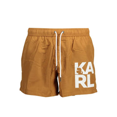 Karl Lagerfeld Brown Polyester Swimwear - S - Swim Boxers