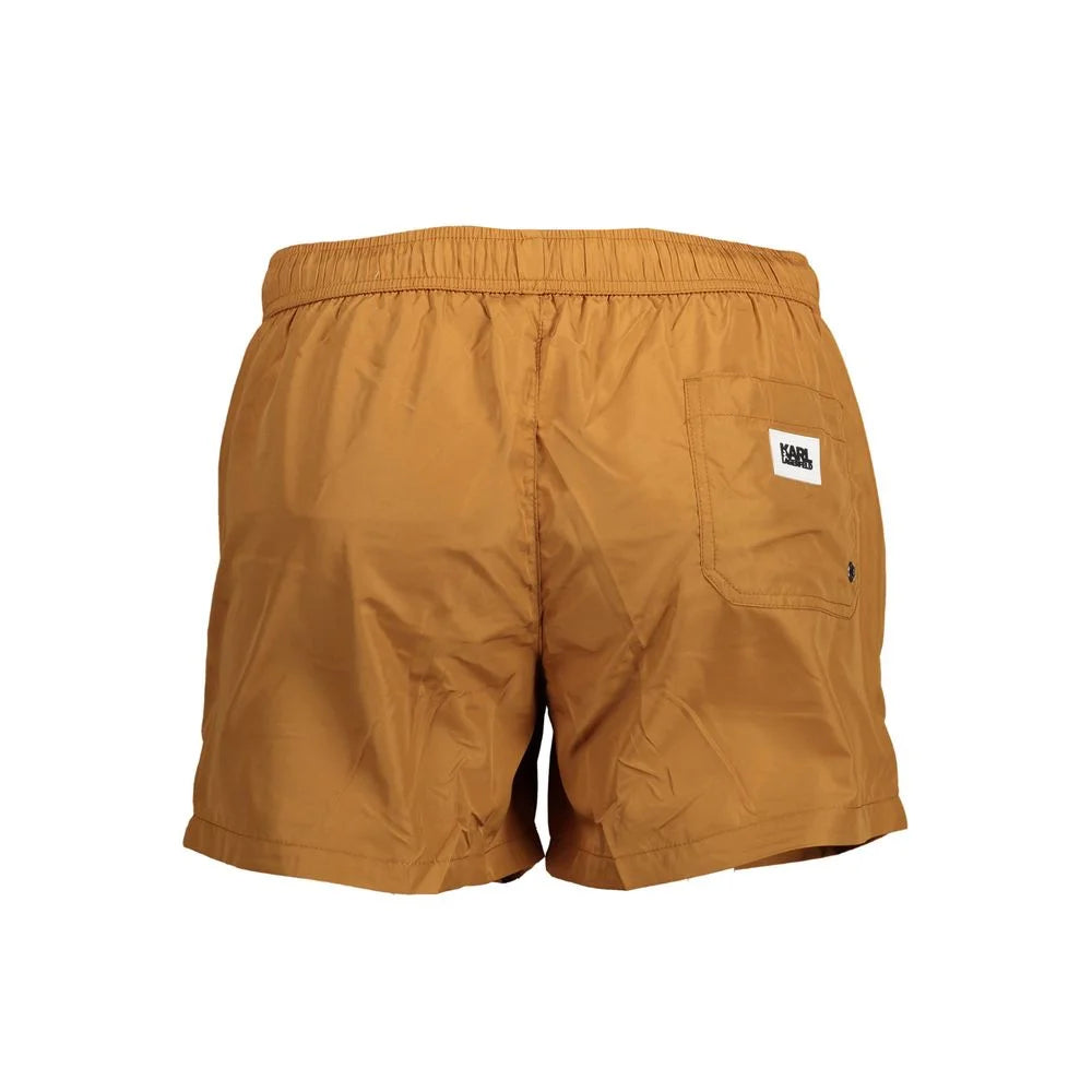 Karl Lagerfeld Brown Polyester Swimwear - S - Swim Boxers