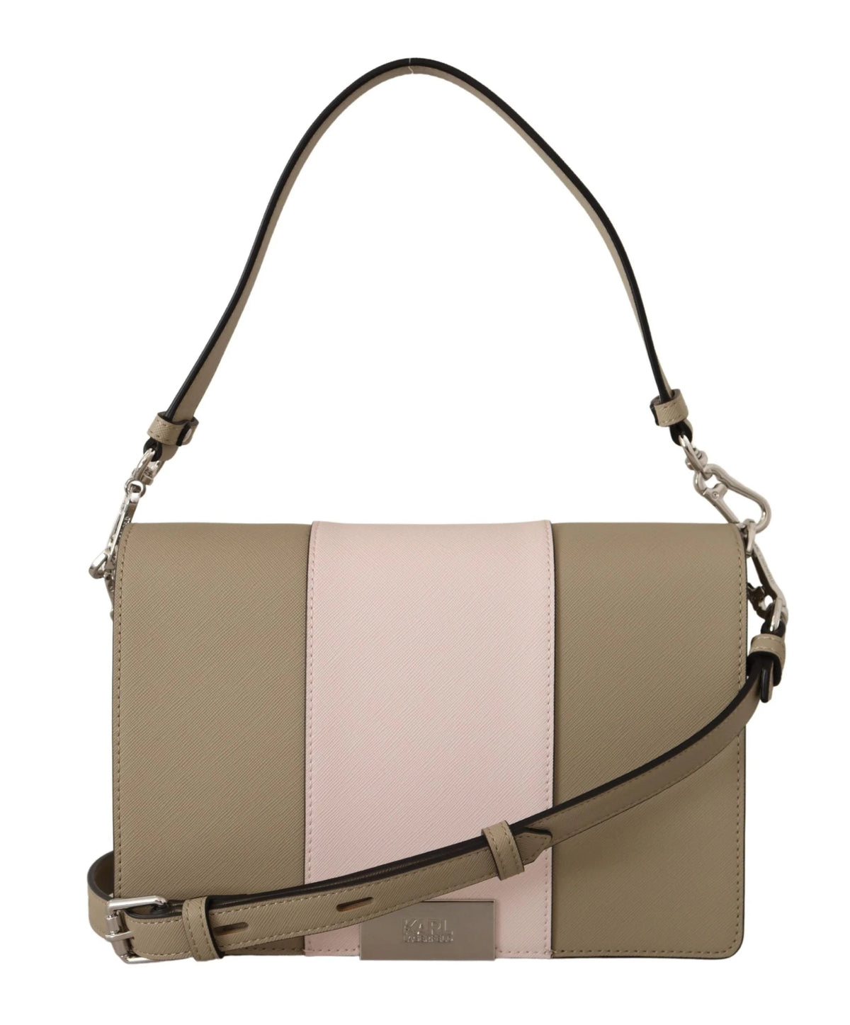 Karl Lagerfeld Chic Sage Shoulder Bag with Dual Straps - Shoulder Bags