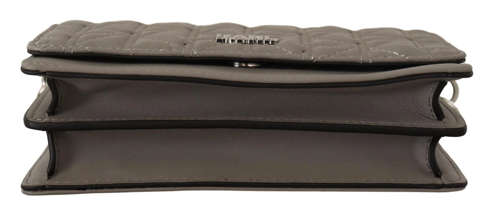 Karl Lagerfeld Elegant Grey Leather Crossbody Bag - Cross Body Bags