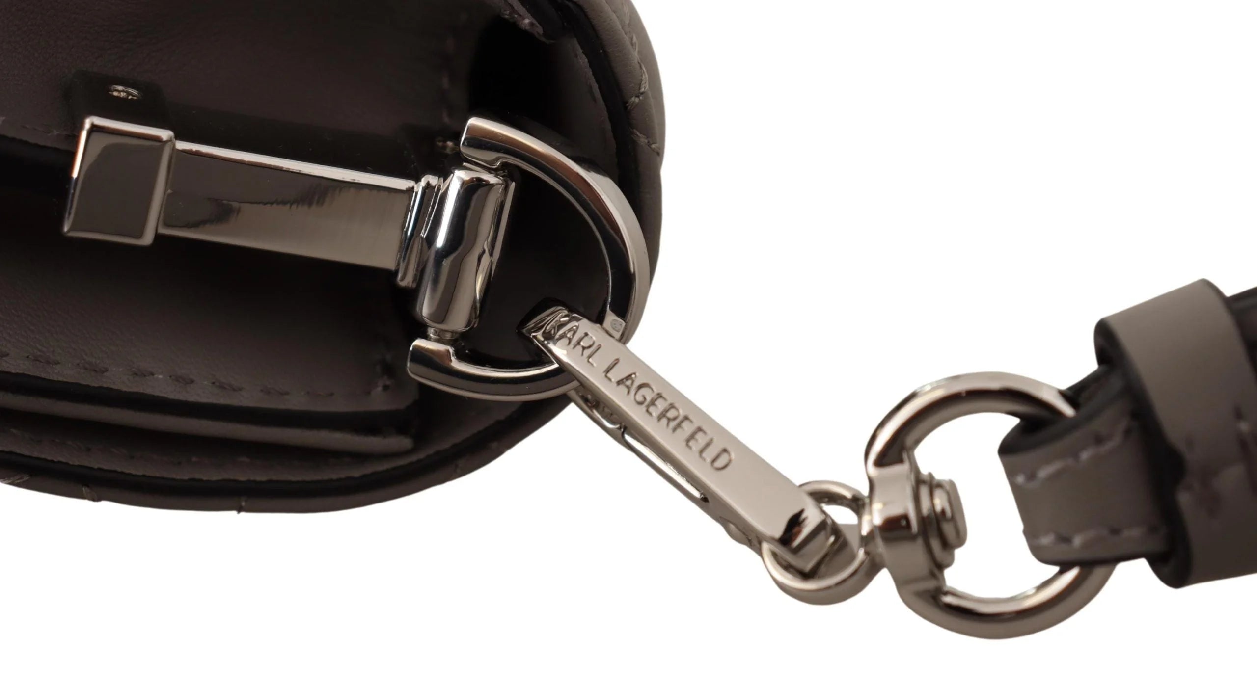 Karl Lagerfeld Elegant Grey Leather Crossbody Bag - Cross Body Bags