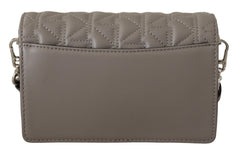 Karl Lagerfeld Elegant Grey Leather Crossbody Bag - Cross Body Bags