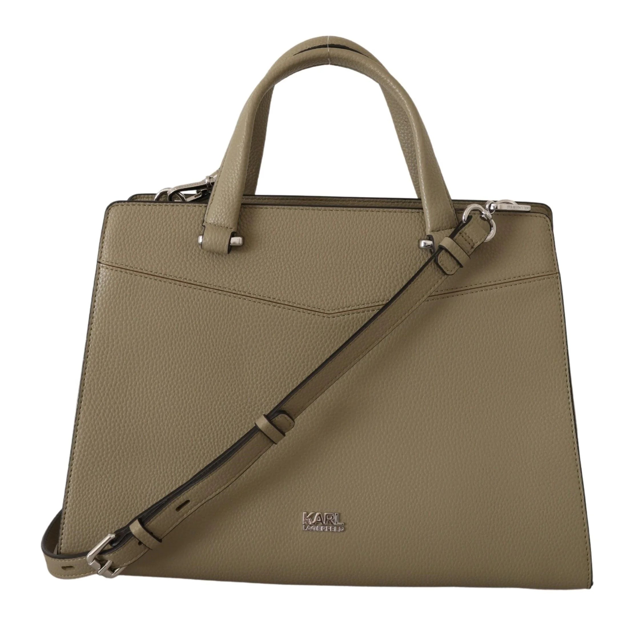 Karl Lagerfeld Enchanting Sage Green Leather Tote - Shopper Bags