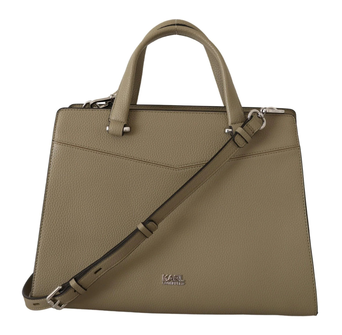 Karl Lagerfeld Enchanting Sage Green Leather Tote - Shopper Bags