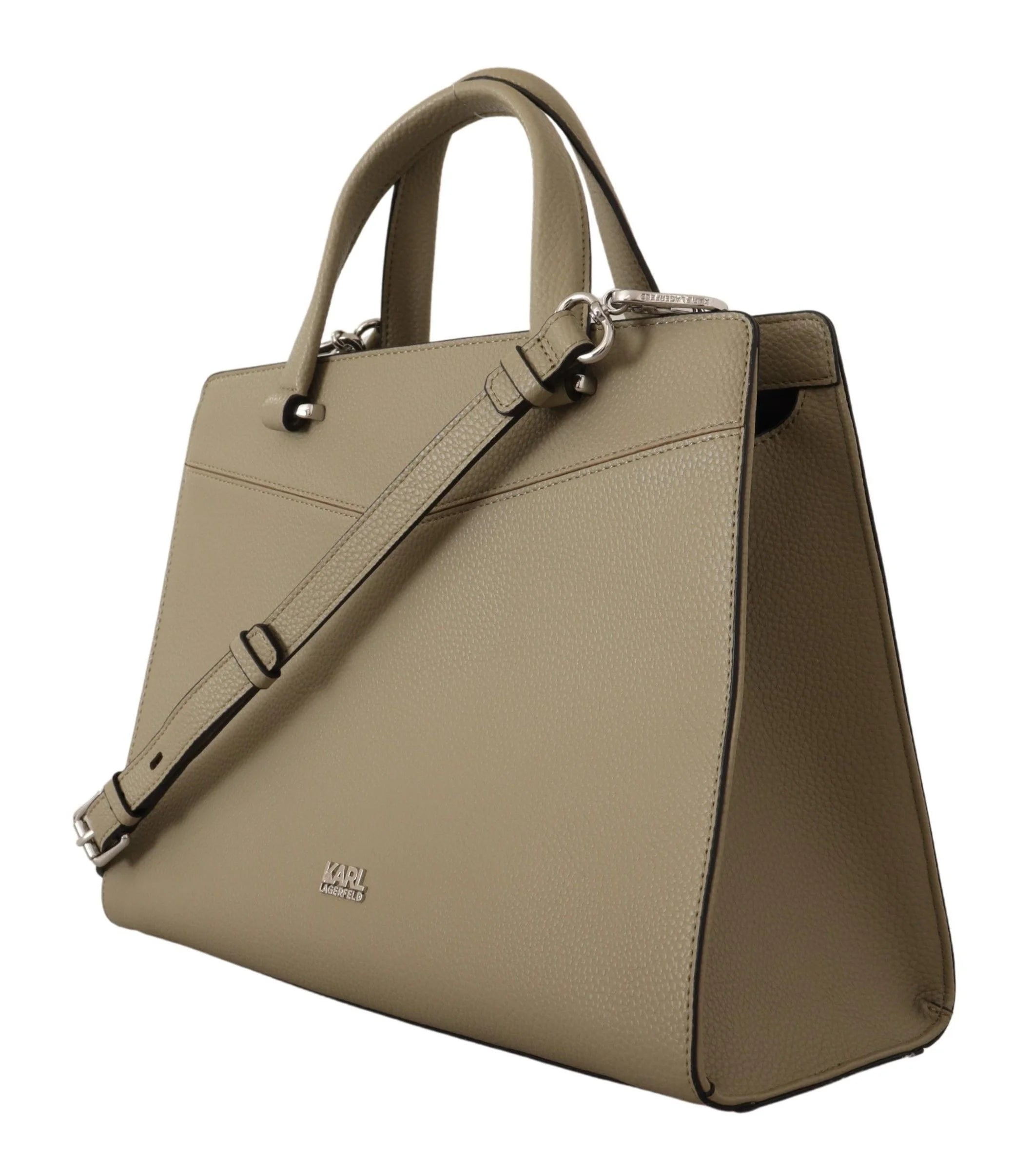 Karl Lagerfeld Enchanting Sage Green Leather Tote - Shopper Bags