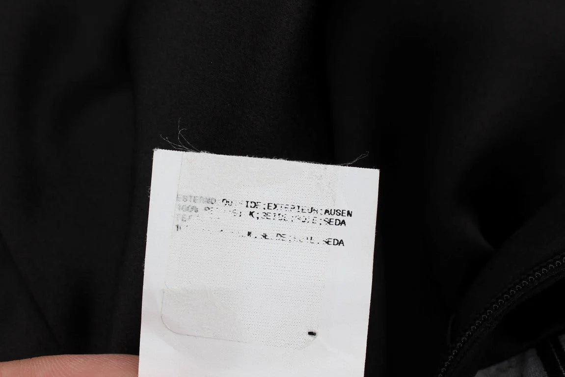 Karl Lagerfeld Gray Black Silk Blouse Top - IT40|S - Blouses