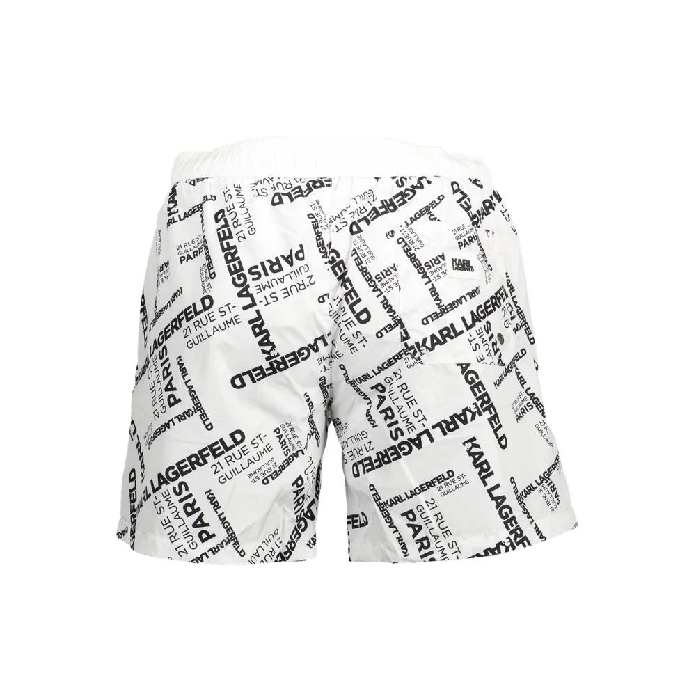 Karl Lagerfeld White Polyester Swimwear - L - Swim Boxers