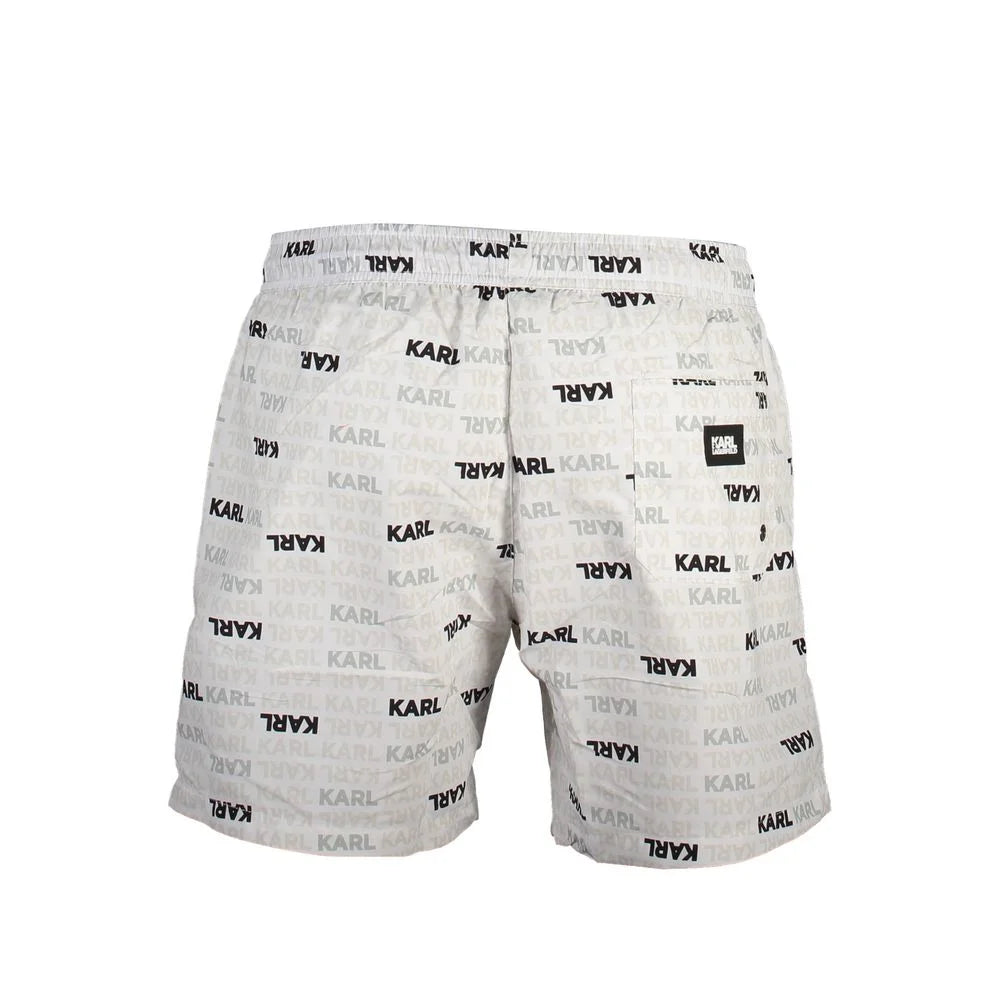 Karl Lagerfeld White Polyester Swimwear - S - Swim Boxers