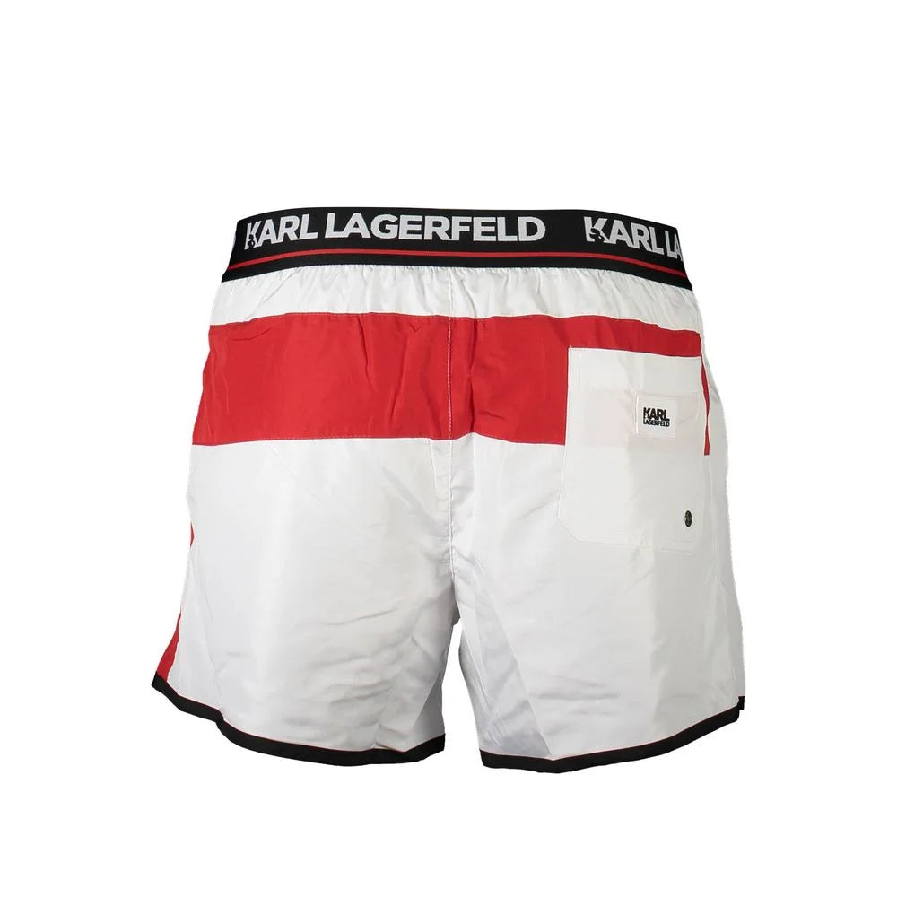 Karl Lagerfeld White Polyester Swimwear - Swim Boxers