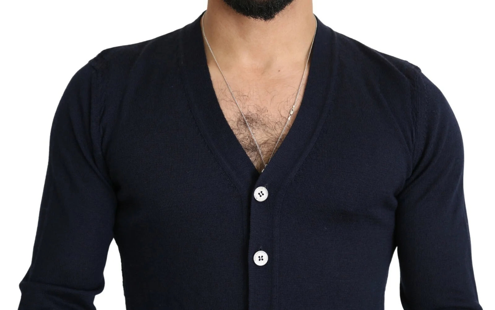 Karl Lagerfeld Wool Blue Full Button Cardigan Mens Top Sweater - IT52 | XL