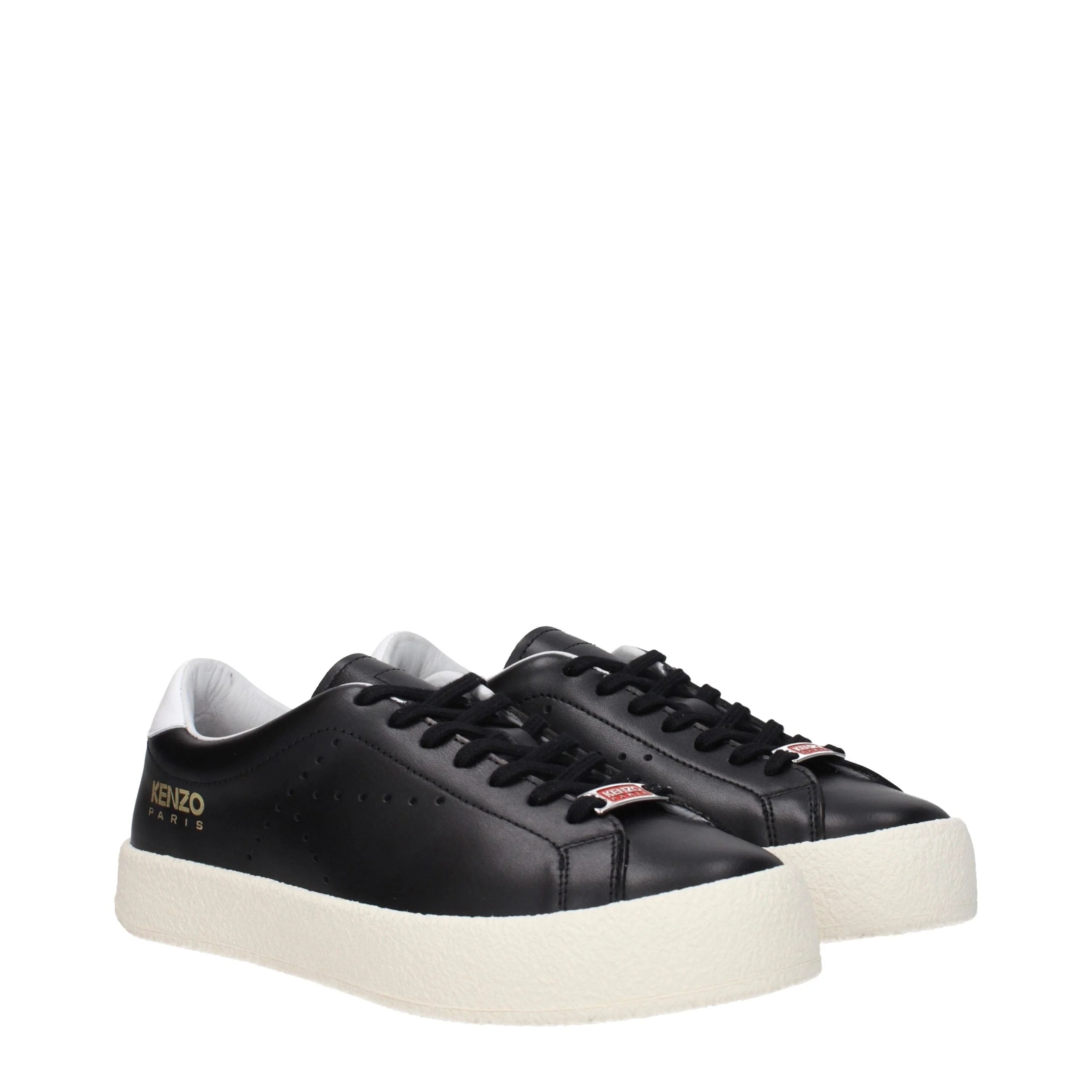 Kenzo Black Leather Low Tops - Sneakers