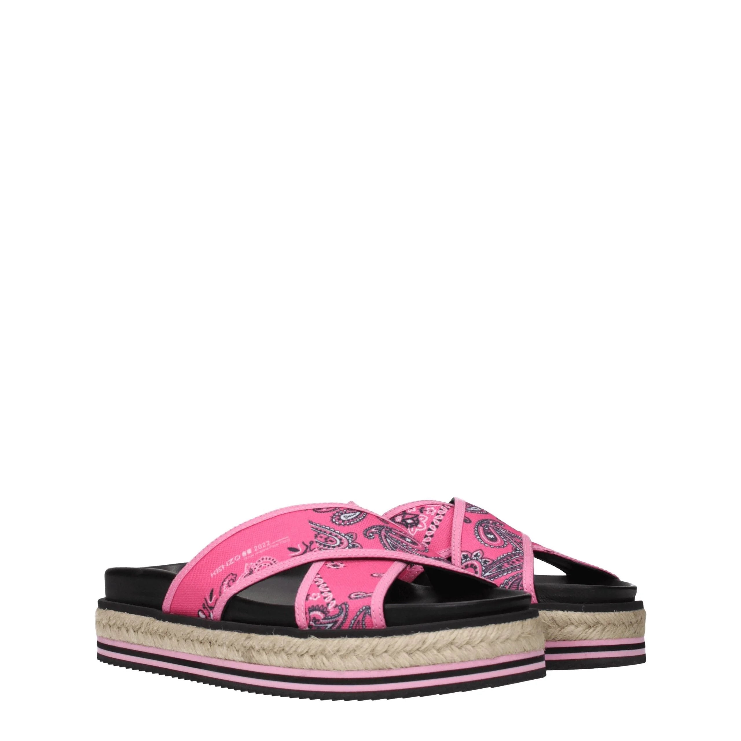 Kenzo Pink Fabric Slippers Sandals