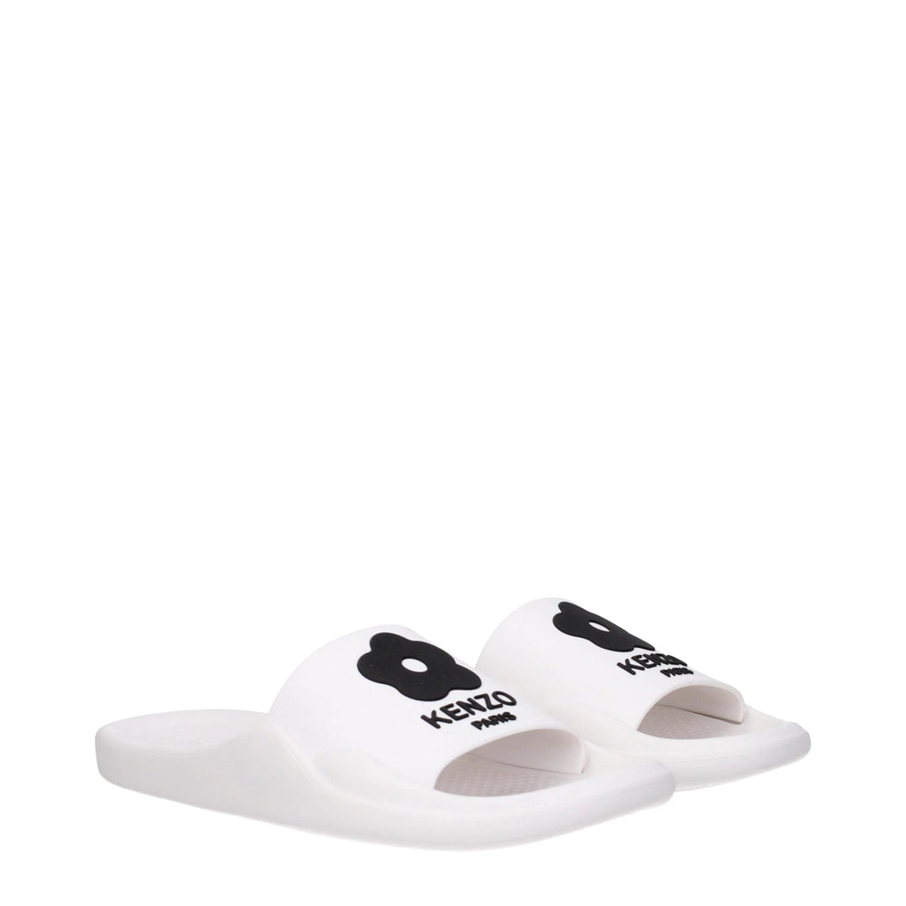 Kenzo White Cotton Slippers Sandals - EU36/US6 - Sandals