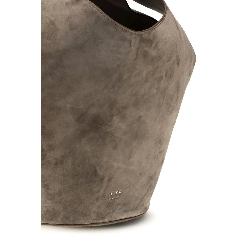 Khaite Beige Calf Leather Bos Taurus Shoulder Bag