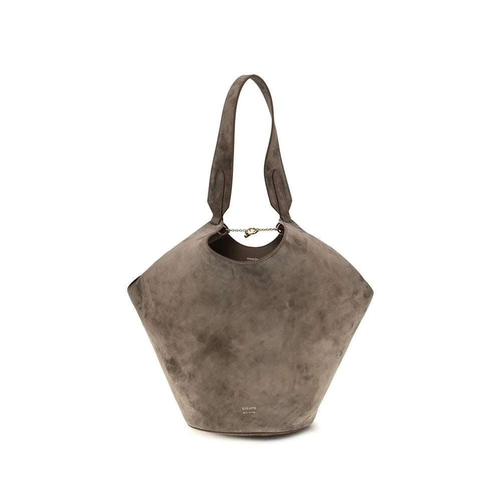 Khaite Beige Calf Leather Bos Taurus Shoulder Bag