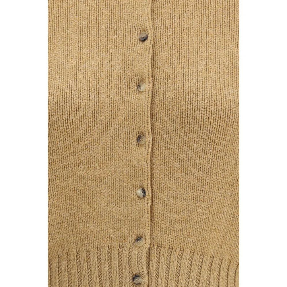 Khaite Beige Cashmere Cardigan - S