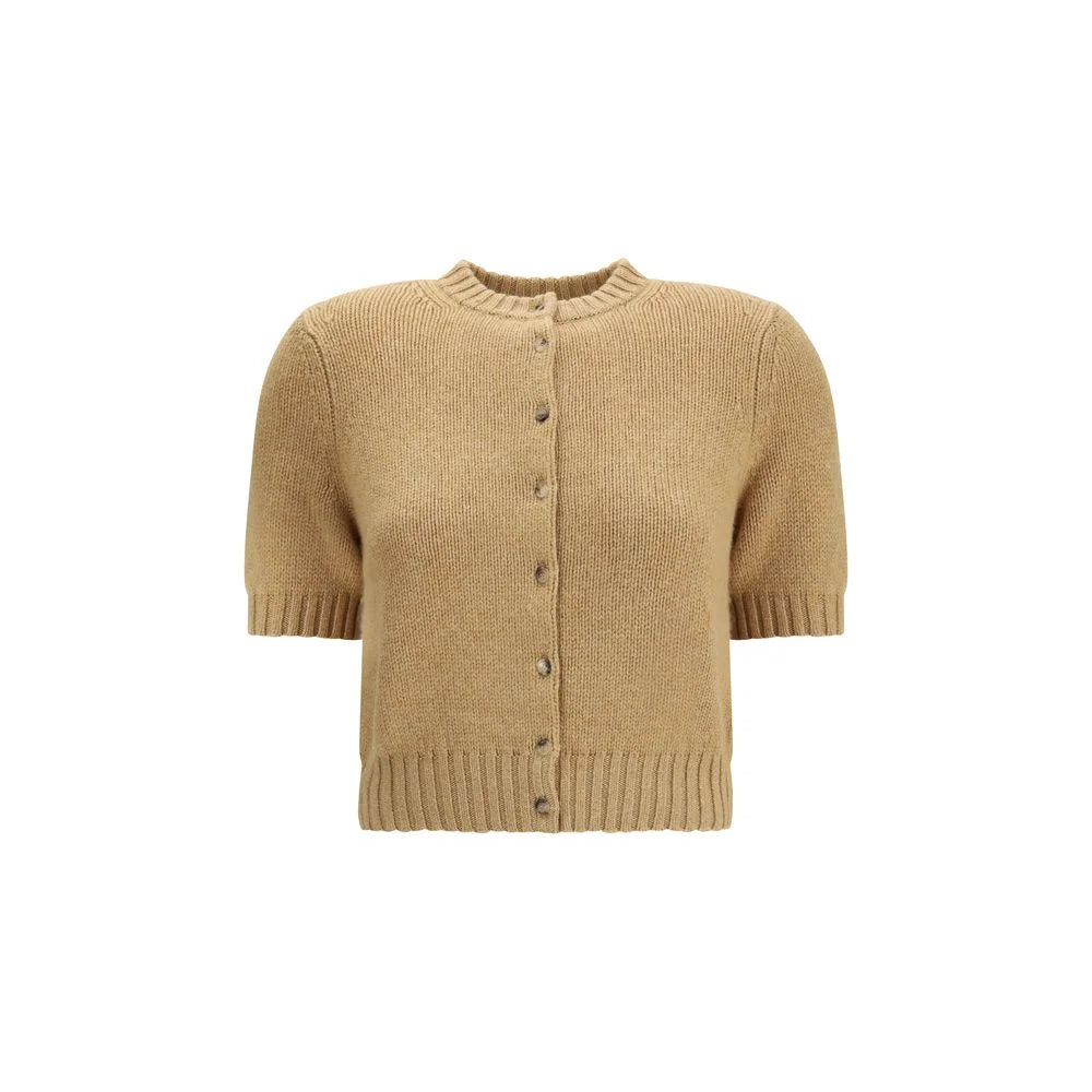 Khaite Beige Cashmere Cardigan - S