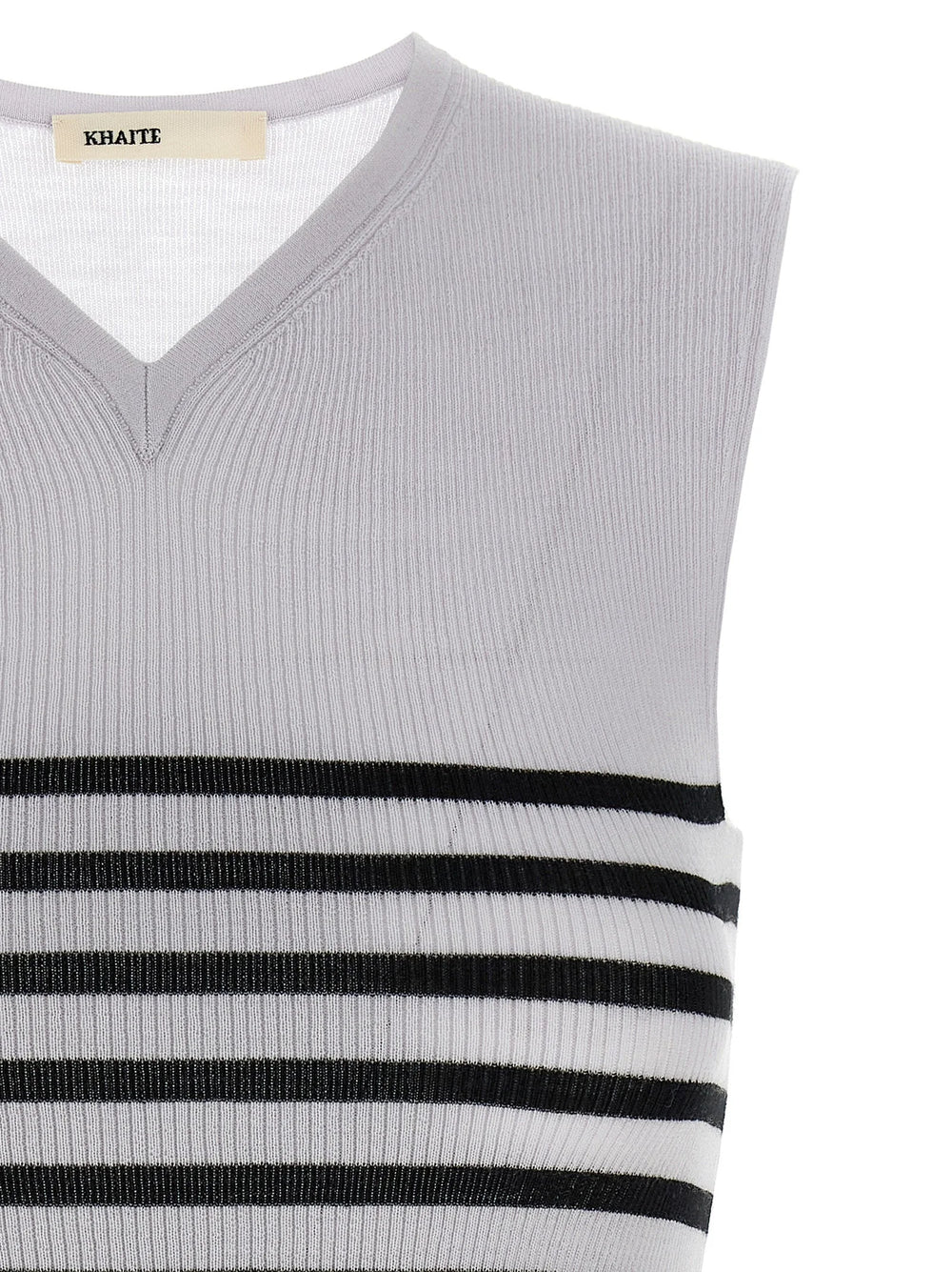 Khaite Bicolor Wool Sleeveles T-Shirt