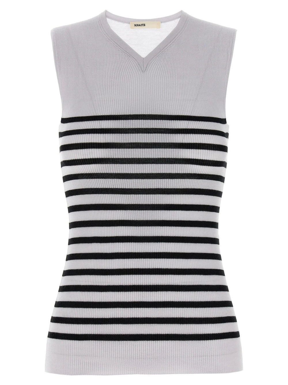 Khaite Bicolor Wool Sleeveles T-Shirt