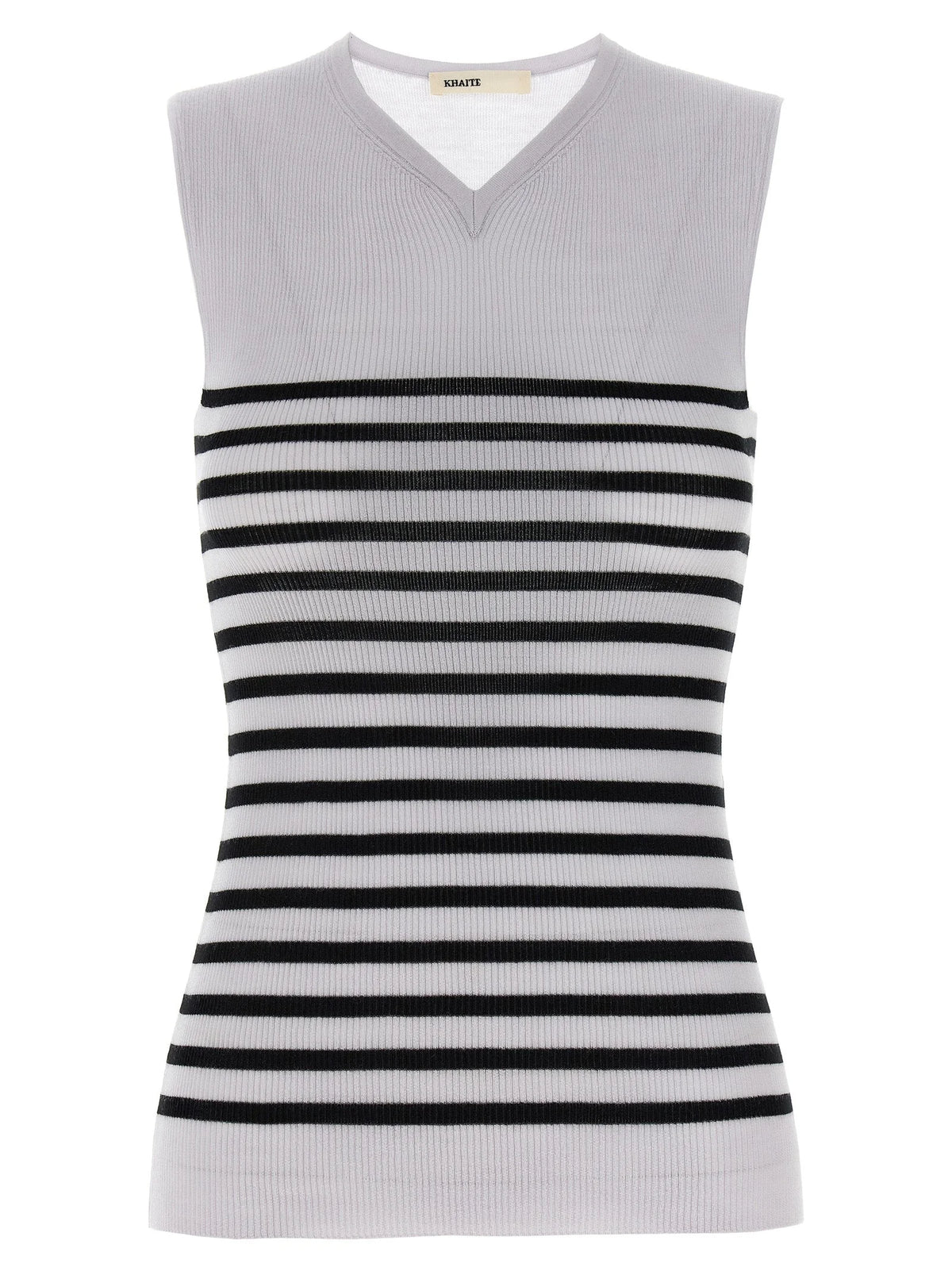 Khaite Bicolor Wool Sleeveles T-Shirt