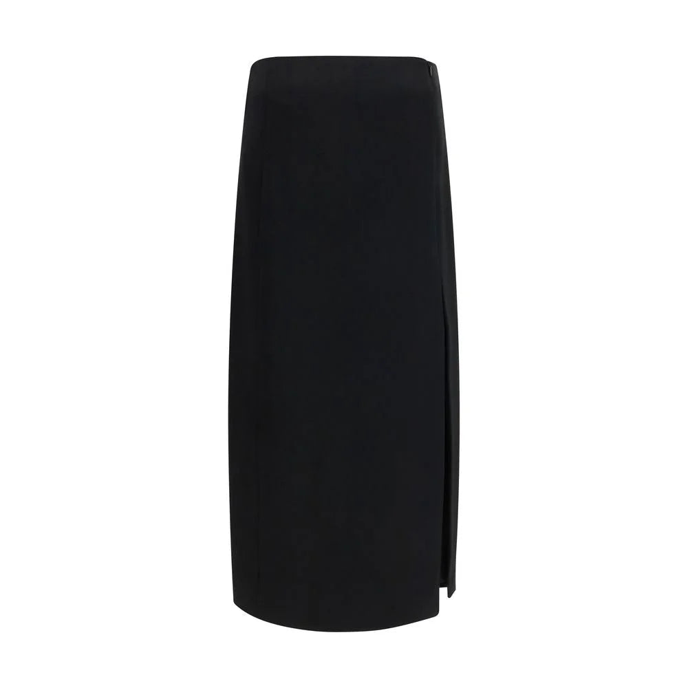 Khaite Black Acetate Long Skirt