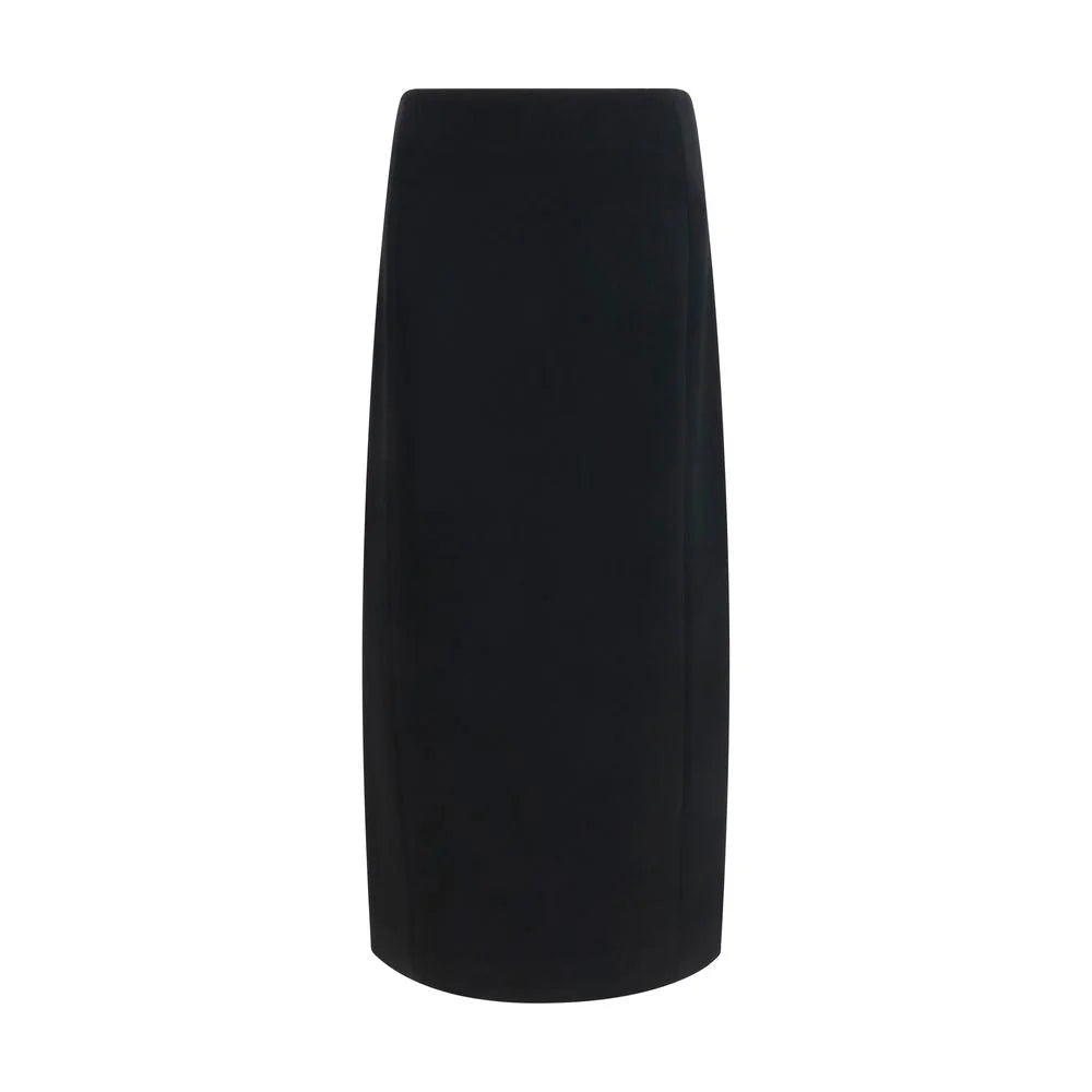 Khaite Black Acetate Long Skirt