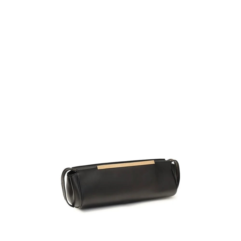 תיק מצמד Khaite Black Calf Leather Bos Taurus