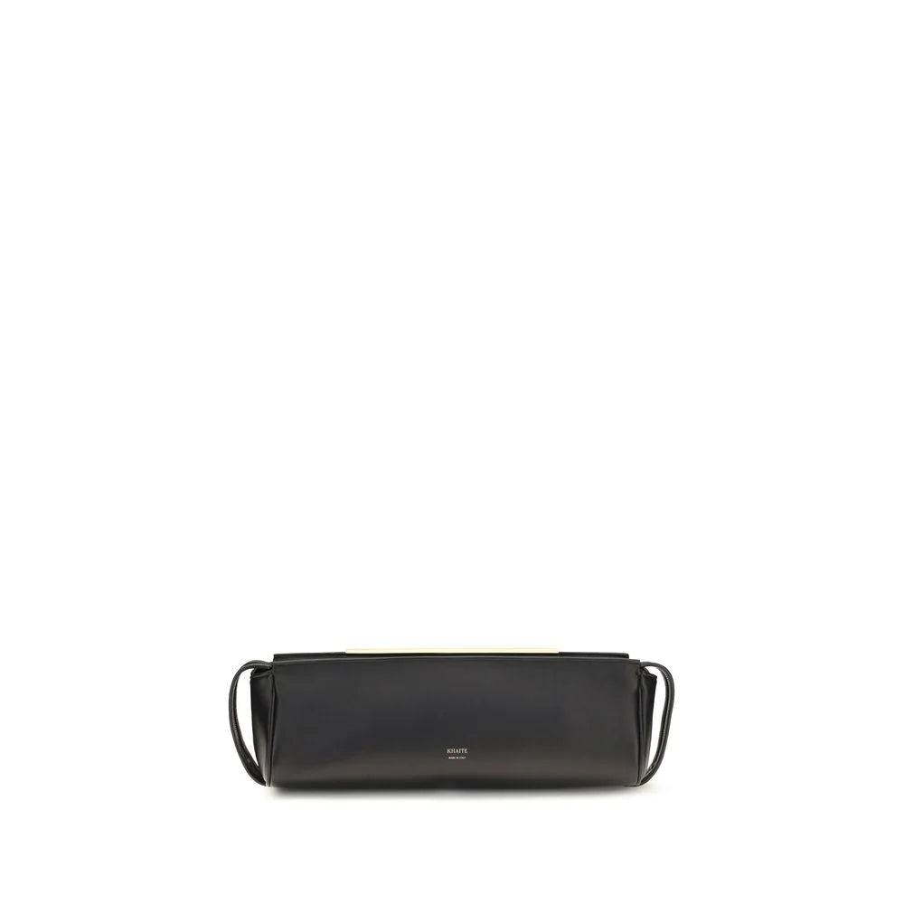 תיק מצמד Khaite Black Calf Leather Bos Taurus