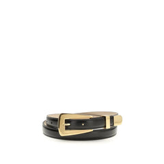 Khaite Black Calf Leather Bos Taurus Regular Belt