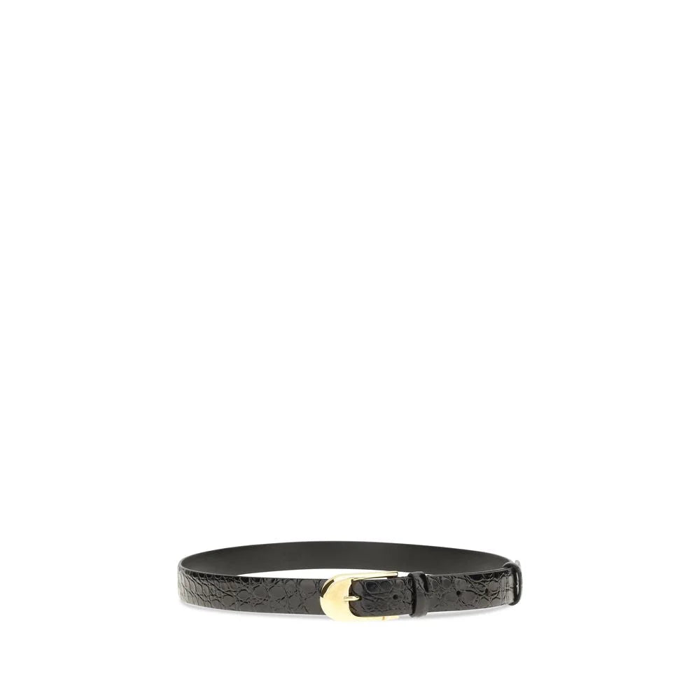 Khaite Black Calf Leather Bos Taurus Regular Belt