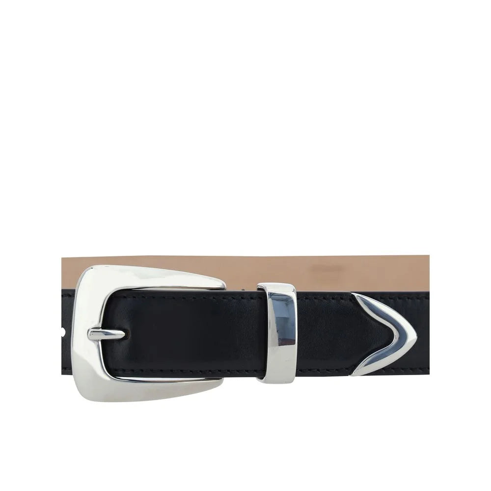 Khaite Black Calf Leather Bos Taurus Regular Belt - 85 cm / 34 Inches