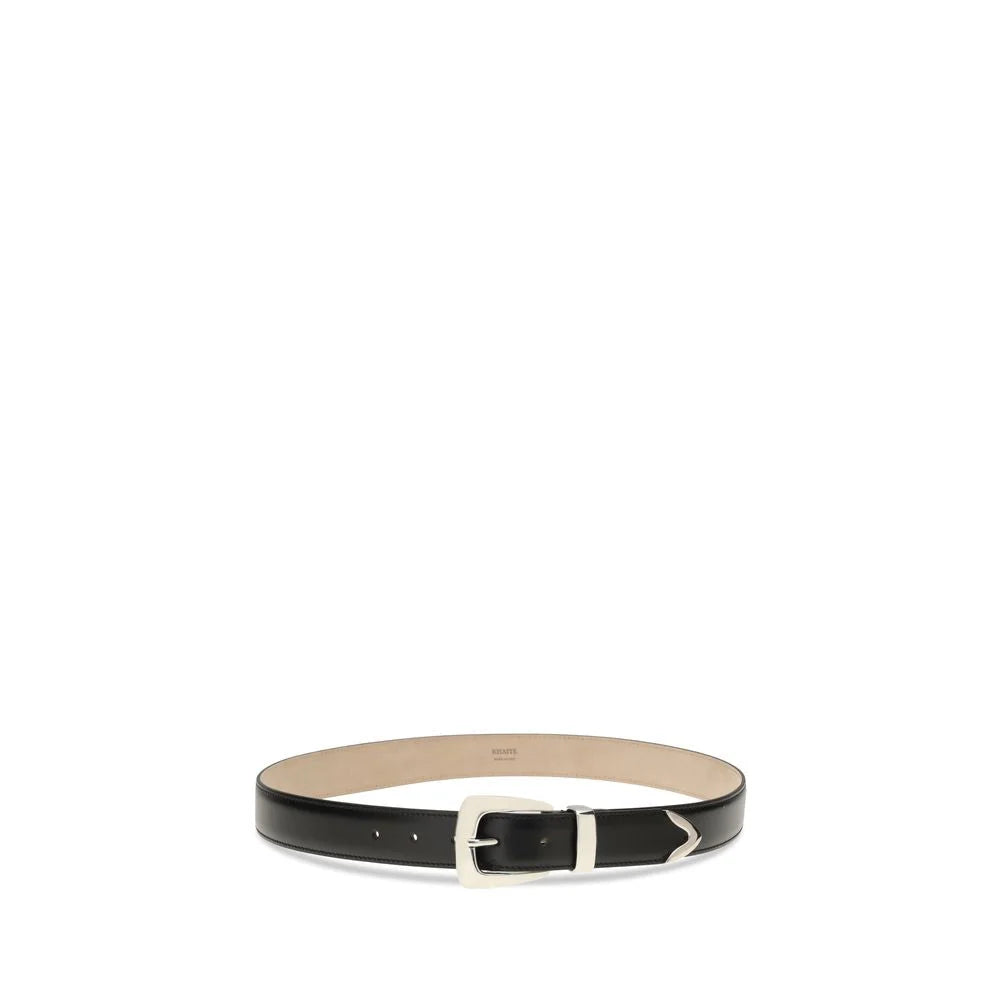 Khaite Black Calf Leather Bos Taurus Regular Belt