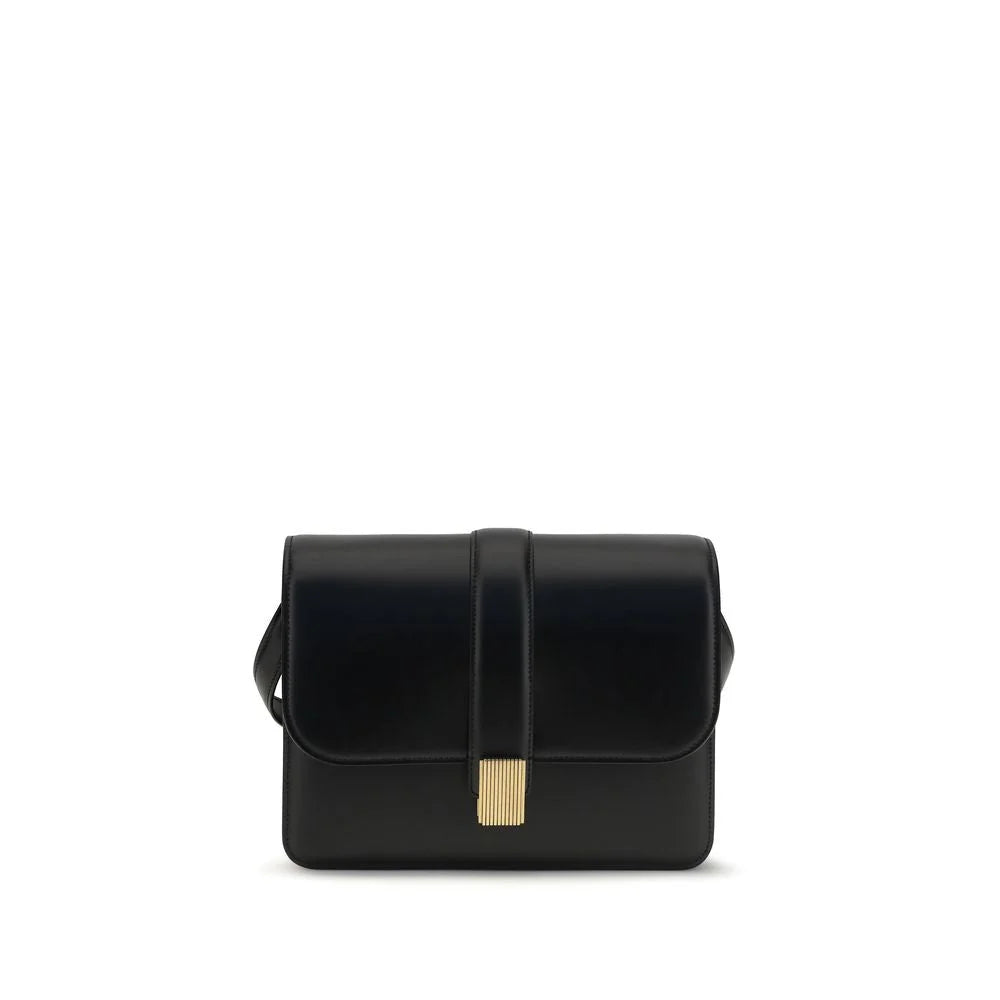 Khaite Black Calf Leather Bos Taurus Shoulder Bag