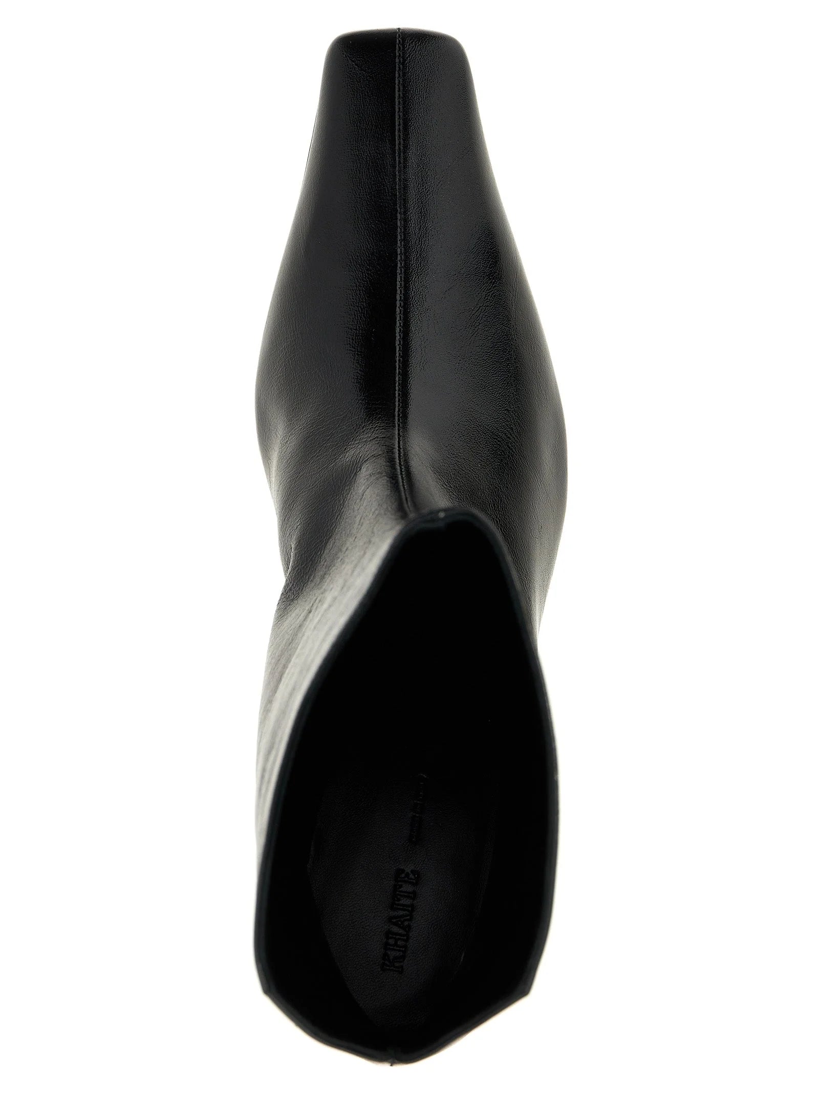 Khaite Black Calfskin Ankle Boots