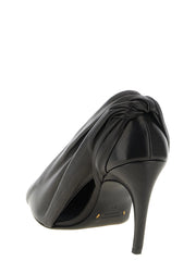 Khaite Black Calfskin High Heel Pumps