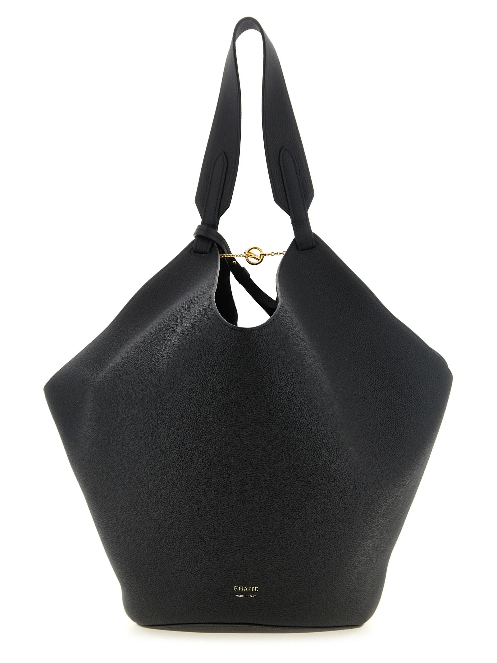 Sac cabas en veau noir Khaite
