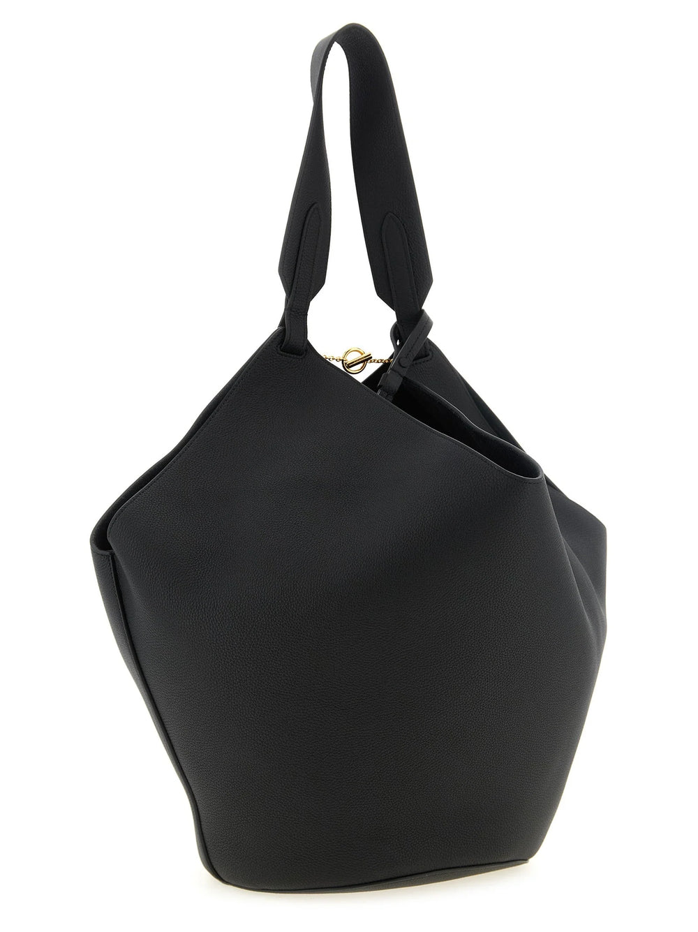 Sac cabas en veau noir Khaite