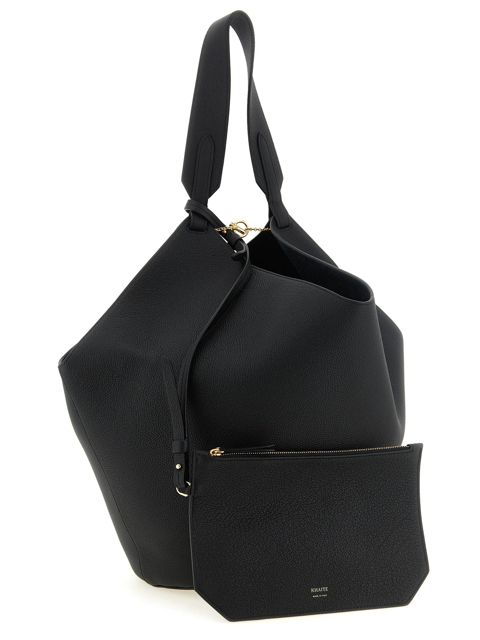Sac cabas en veau noir Khaite