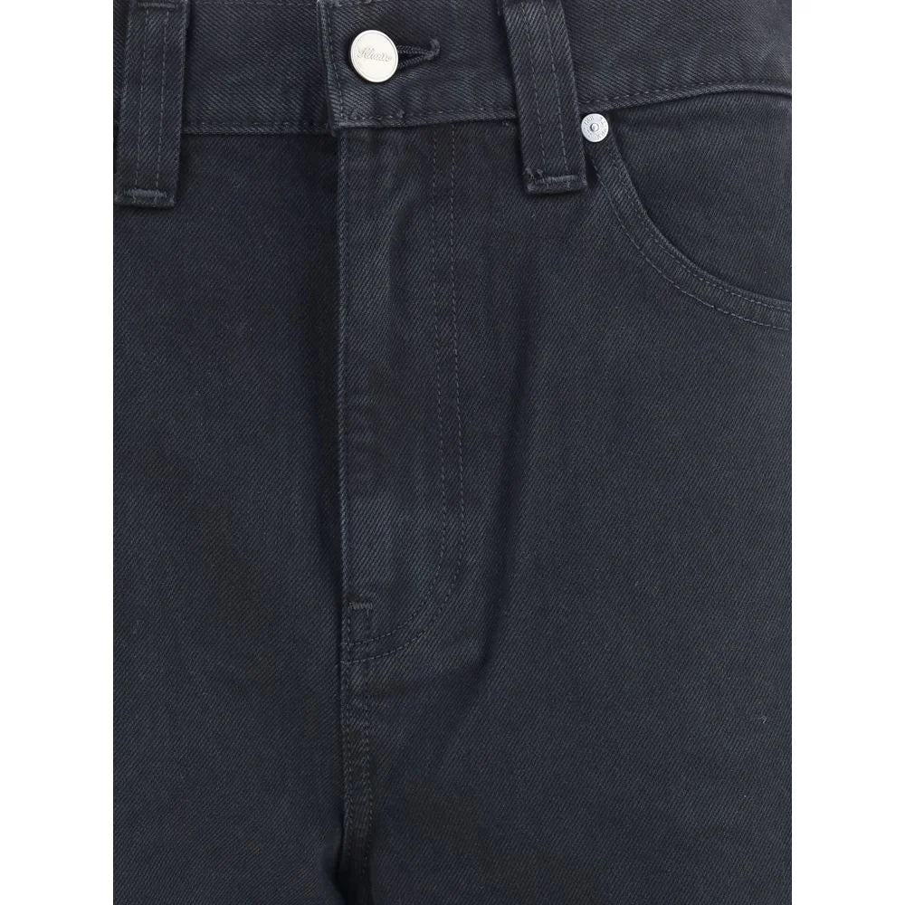 Khaite Black Cotton Straight-Leg Jeans
