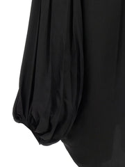 Khaite Black Cupro Blouse