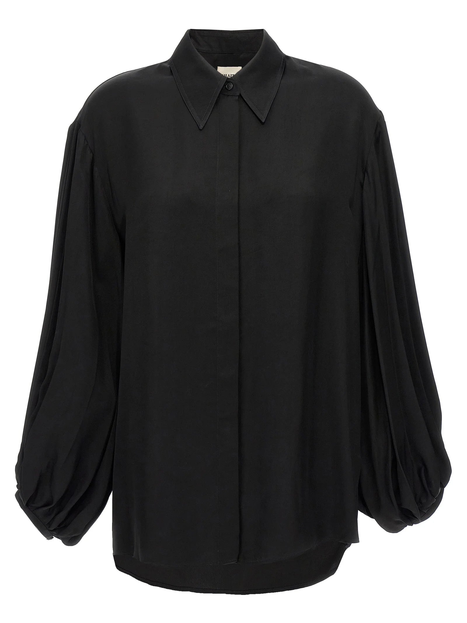 Khaite Black Cupro Blouse