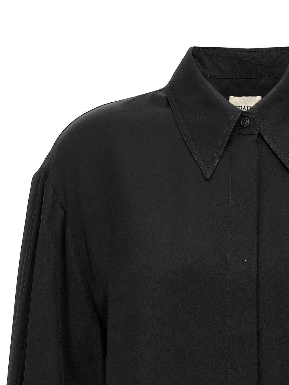 Khaite Black Cupro Blouse