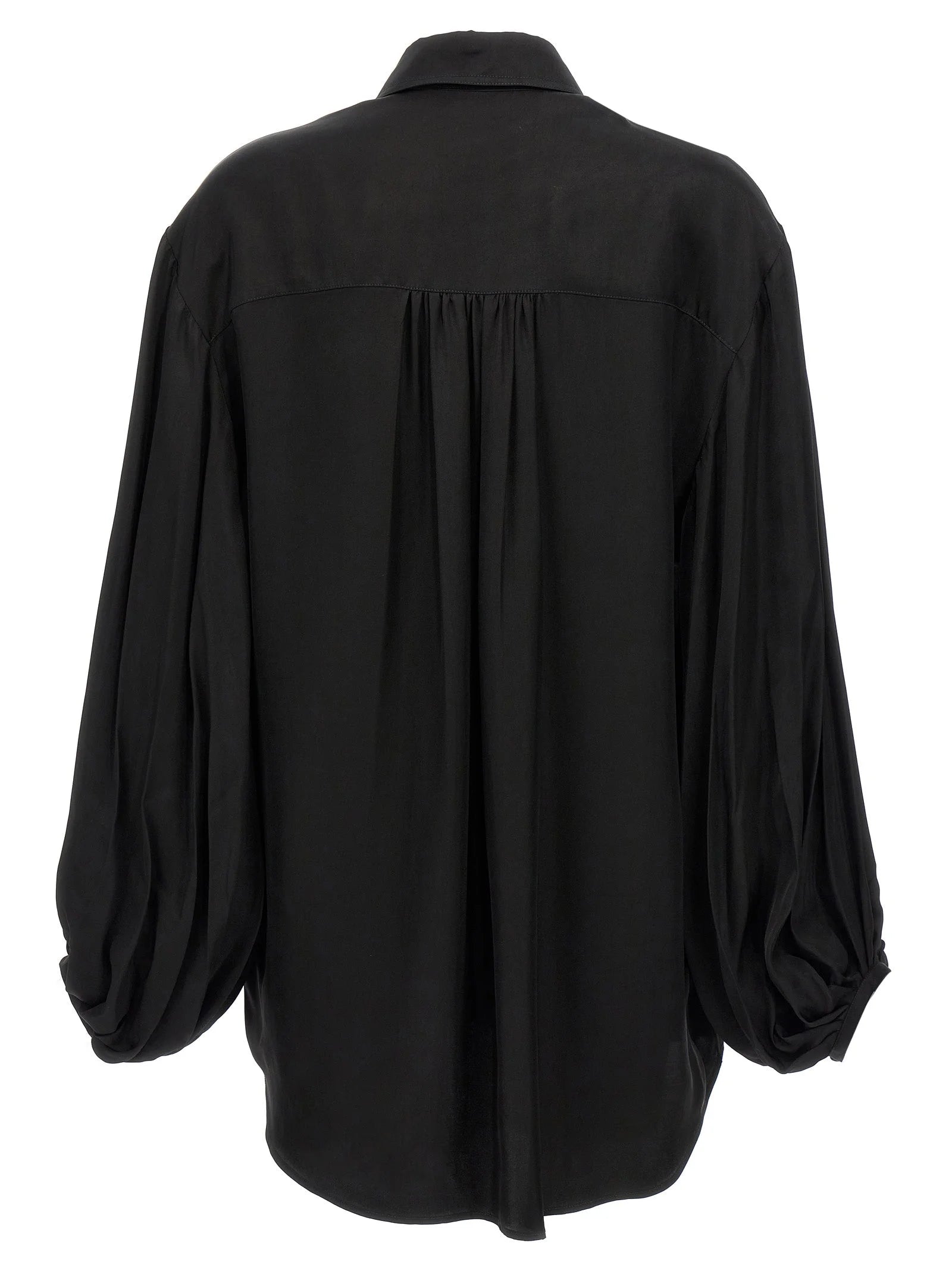 Khaite Black Cupro Blouse