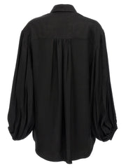 Khaite Black Cupro Blouse