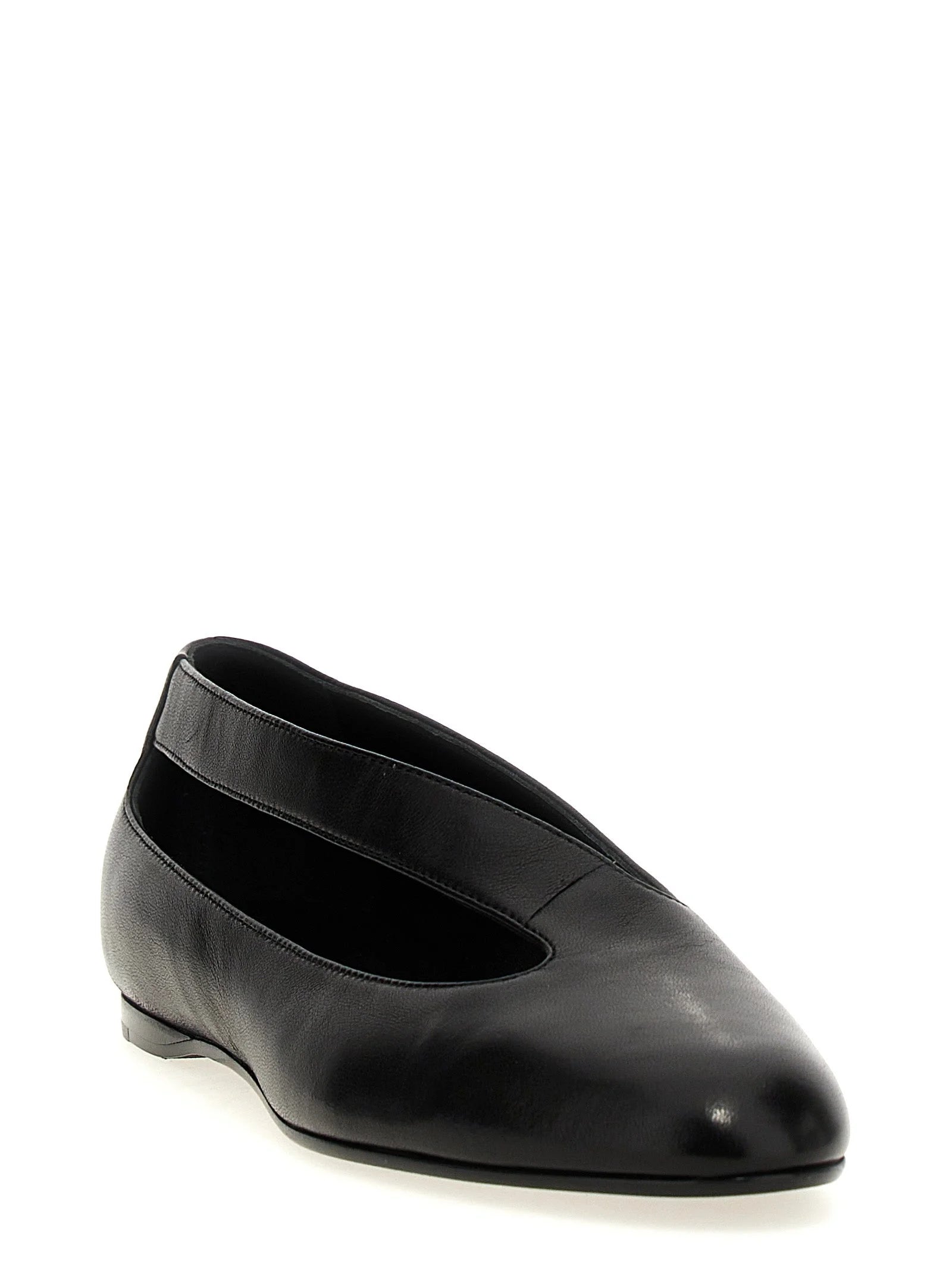 Khaite Black Lamb Leather Ballet Flats