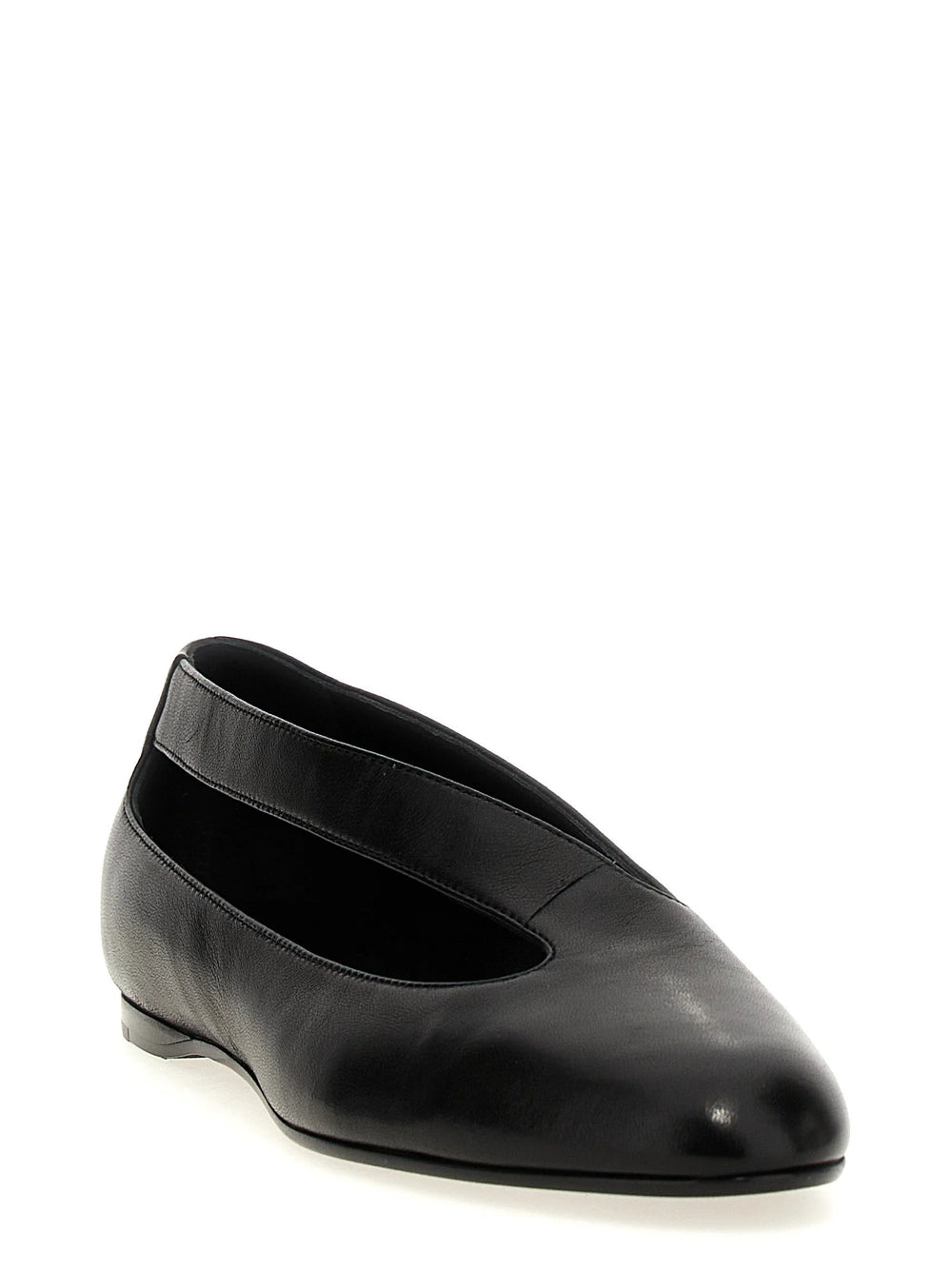 Khaite Black Lamb Leather Ballet Flats