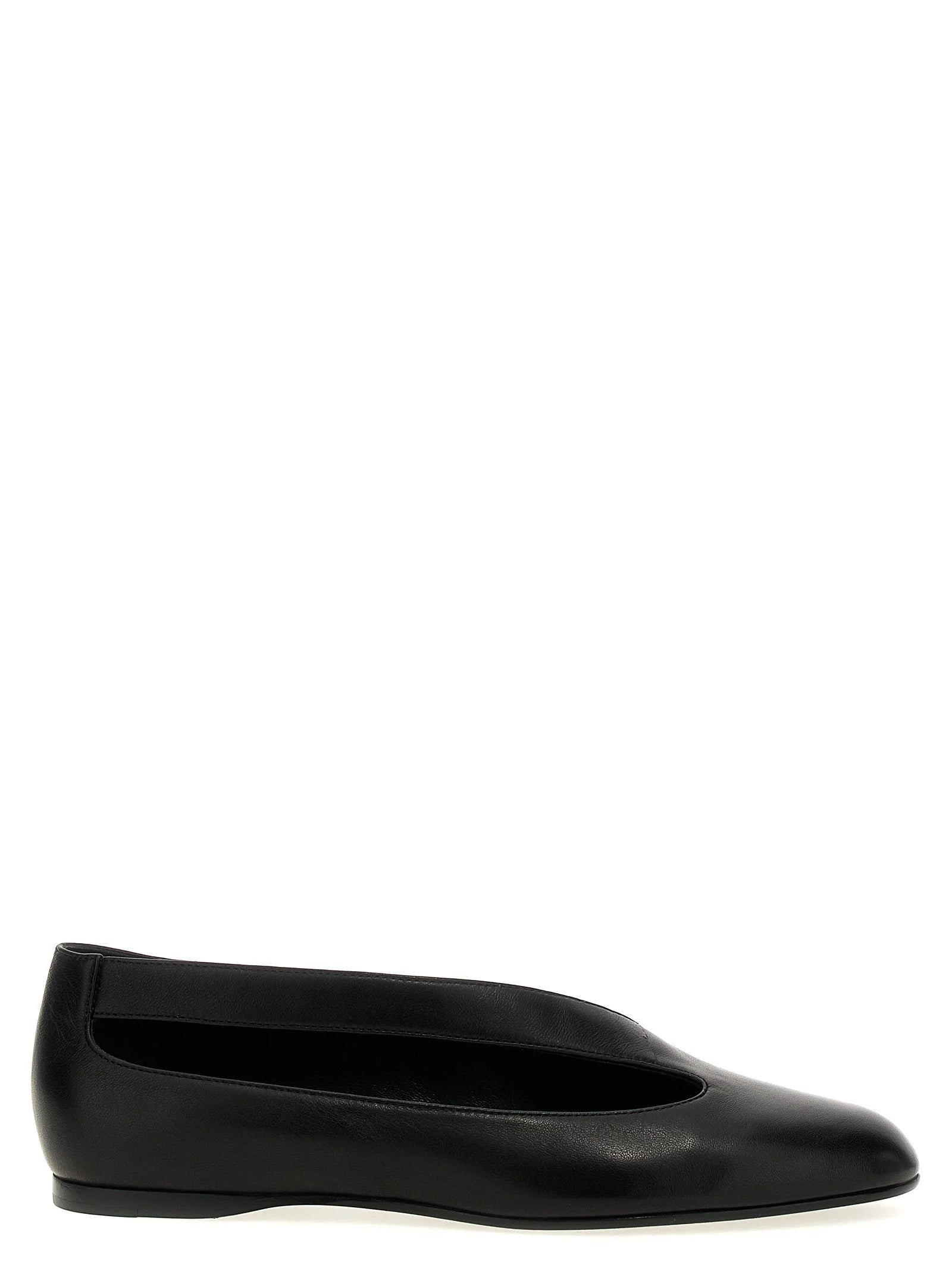 Khaite Black Lamb Leather Ballet Flats