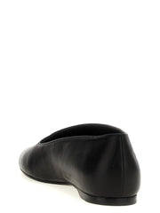 Khaite Black Lamb Leather Ballet Flats